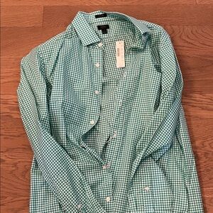 J. Crew Teal Checkered Men's Shirt
